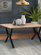 Walter Table Dining Room Wooden with Metal Frame Acacia 140x80x75cm