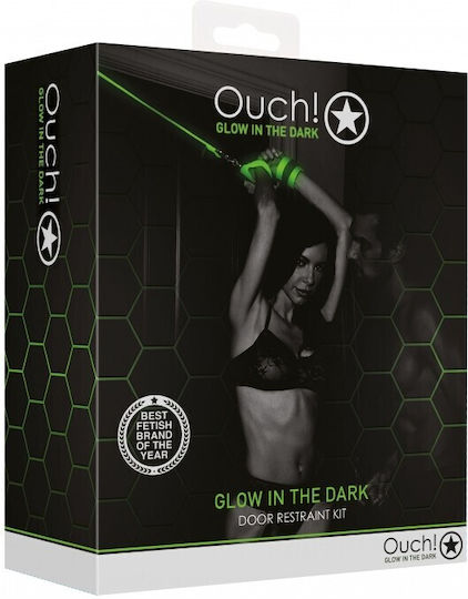 Shots Ouch! Glow In The Dark Σετ για Δέσιμο σε Πόρτα Kit σε Μαύρο Χρώμα