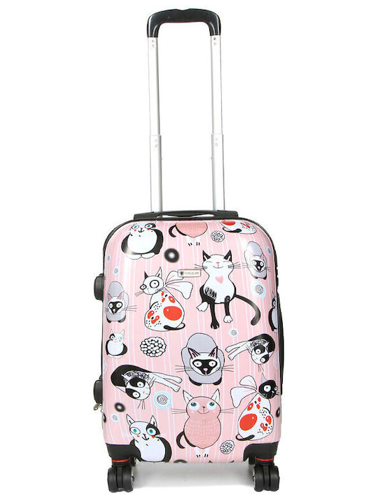 WORLDLINE Worldline Kinder Kabinenreisekoffer Hartschalen Rosa mit 4 Räder Höhe 54cm