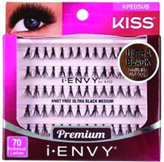 Kiss 70 Individual Lashes Τουφάκια Μαύρα Ultra Black Knot Free 70τμχ