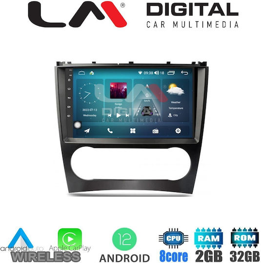 LM Digital Sistem Audio Auto pentru Mercedes-Benz Clasa C / Clasa CLC 2004-2008 (Bluetooth/USB/WiFi/GPS/Apple-Carplay/Android-Auto) cu Ecran Tactil 9"