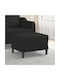 Fabric Upholstered Black Footstool 60x50x41cm