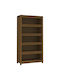 Floor Solid Wood Bookcase Walnut 80x35x154cm