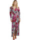 Maxi Dress for Wedding and Christening Satin Animal Print