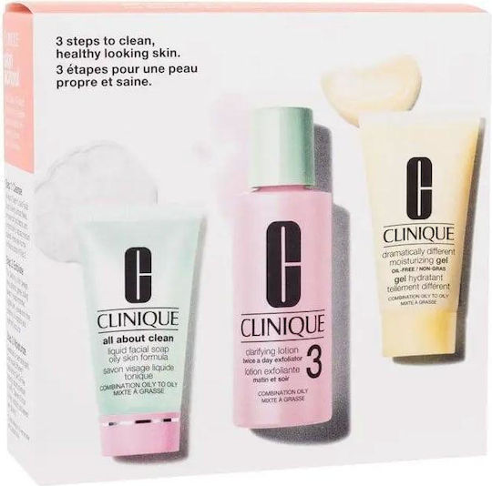 Clinique 3-Step Skin Care Skin Care Set for Moisturizing & Facial Cleaning 3pcs