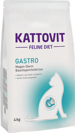 Kattovit Gastro Trockenfutter Diät für erwachsene Katzen mit empfindlichem Magen-Darm-Trakt mit Fleisch 0.4kg