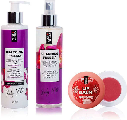 Dust+Cream Charming Freesia Set Îngrijire pentru Hidratare