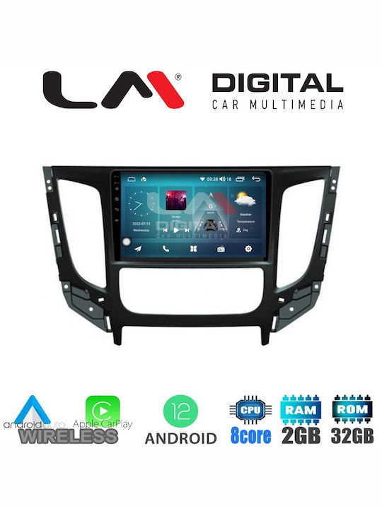 LM Digital Sistem Audio Auto pentru Fiat Fullback - Spate complet Mitsubishi L200 2014 (Bluetooth/USB/WiFi/GPS/Apple-Carplay/Android-Auto) cu Ecran Tactil 9"