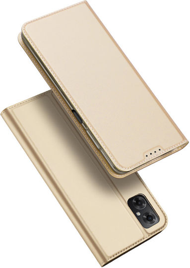 Dux Ducis Skin Pro Книга Изкуствена кожа Златист (Redmi 10 5G)