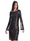 Desiree Midi Rochie de Seară Drapat Spate Deschis Negru