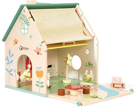 Classic World Flower Cottage Wooden Dollhouse