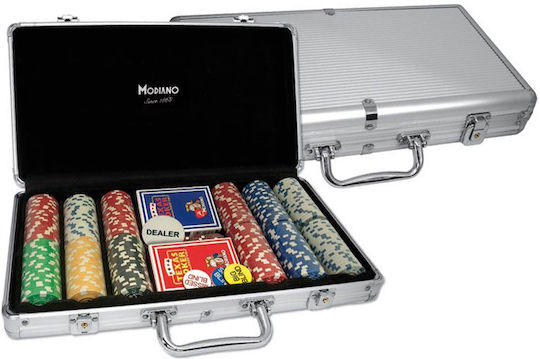 Modiano Σετ 300 Μάρκες Poker 11.5gr σε Βαλίτσα με 2 Τράπουλες