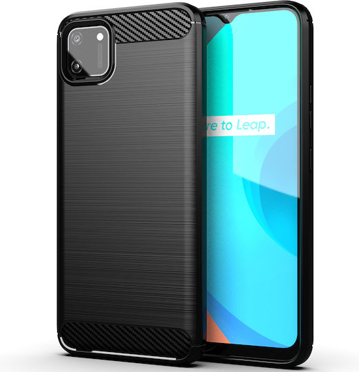 Techsuit Carbon Back Cover Σιλικόνης Μαύρο (Realme C11)