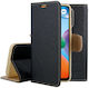 Tel1 Fancy Diary Wallet Synthetic Leather Black / Gold (Redmi 10C)