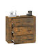 Wooden Chest of Drawers with 3 Drawers 80x33x70cm