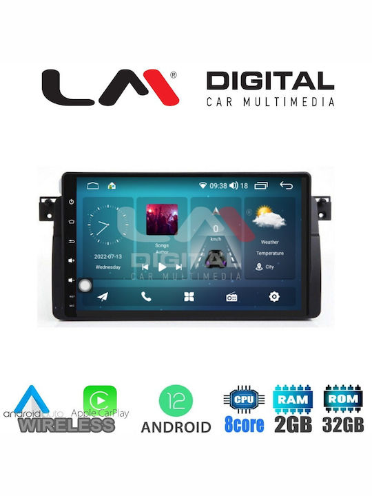 LM Digital Auto-Audiosystem für BMW Serie 3 (E46) / E46 E46 1998-2005 (Bluetooth/USB/WiFi/GPS/Apple-Carplay/Android-Auto) mit Touchscreen 9"