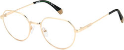 Polaroid Metal Eyeglass Frame Gold PLD D465 J5G