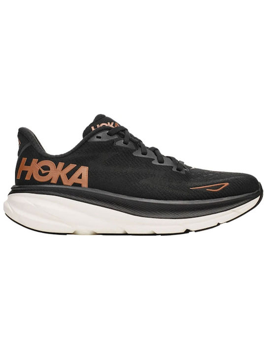 Hoka Glide Clifton 9 Γυναικεία Αθλητικά Παπούτσια Running Μαύρα