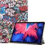 Magnetic 3 Fold Flip Cover Piele artificială Graffiti Pattern Lenovo Tab P11 / P11 Plus EDA00995802B