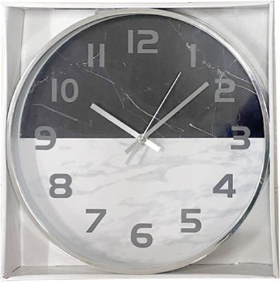 AGC Wall Clock Plastic Silver Ø30cm