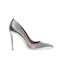 Mourtzi Leather Pointed Toe Stiletto Silver High Heels