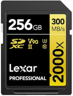 Lexar Professional 2000X SDXC 256GB Class 10 U3 V90 UHS-II