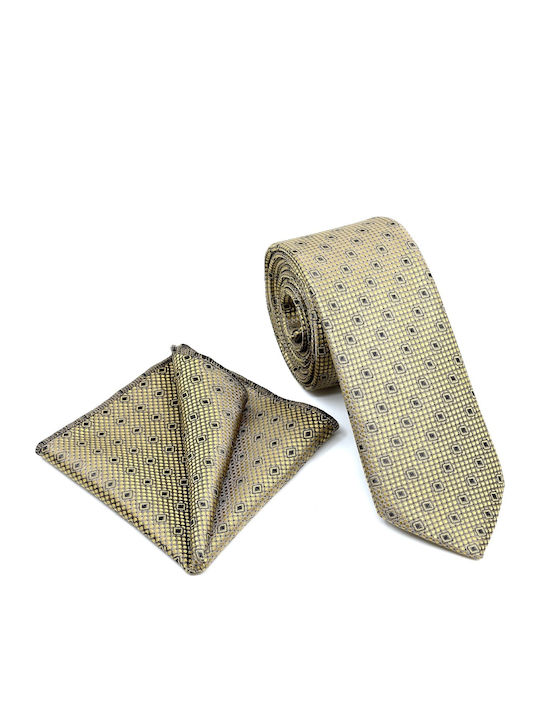 Legend Accessories Men's Tie Set Printed Beige