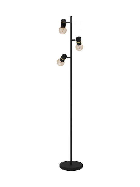 Eglo Lurone Lampă de podea Î160xL20.5cm. cu Soclu pentru Bec E27 Negru