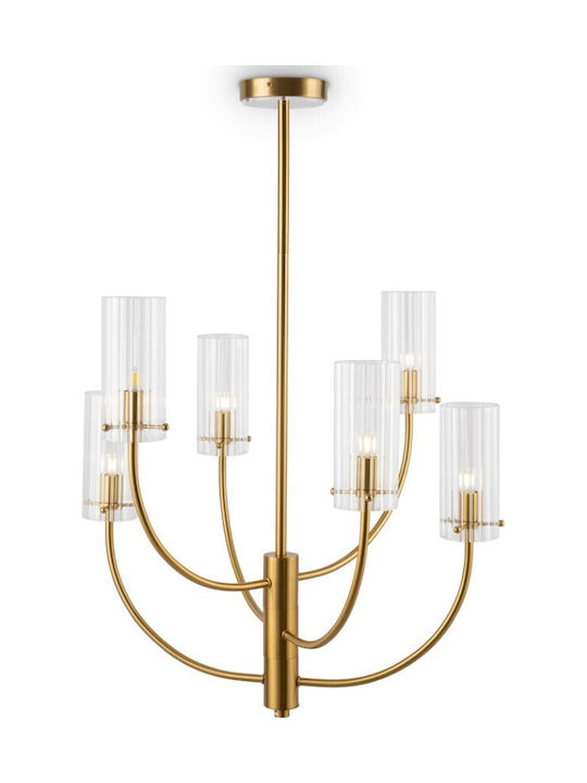 Maytoni Arco Chandelier Lampshade 6xG9 Gold 61cm MOD223PL-06BS