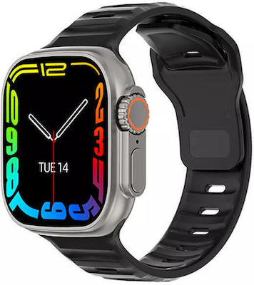 Microwear T800 Ultra 49mm Smartwatch με Παλμογράφο (Μαύρο)
