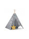 Kids Indian Teepee Play Tent Gray