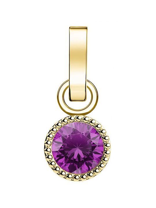 Rosefield Γυναικείο Charm με Πέτρες Birthstone από Ατσάλι Επιχρυσωμένο