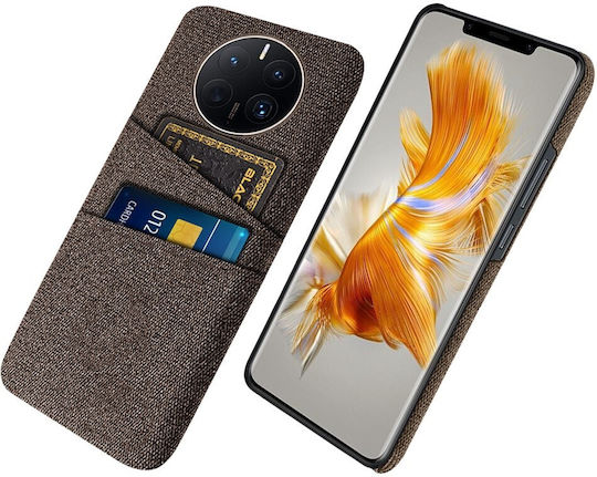 Premium Back Cover Υφασμάτινο με Υποδοχή για Κάρτες Καφέ (Huawei Mate 50 Pro)