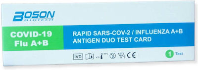 Boson Rapid Sars-CoV-2 / Influenza A+B Antigen Duo Test Card 1τμχ Διαγνωστικό Τεστ Ταχείας Ανίχνευσης Αντιγόνων Covid-19 & Γρίπης με Ρινικό Δείγμα