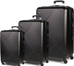 Cardinal Set of Suitcases Black Set 3pcs