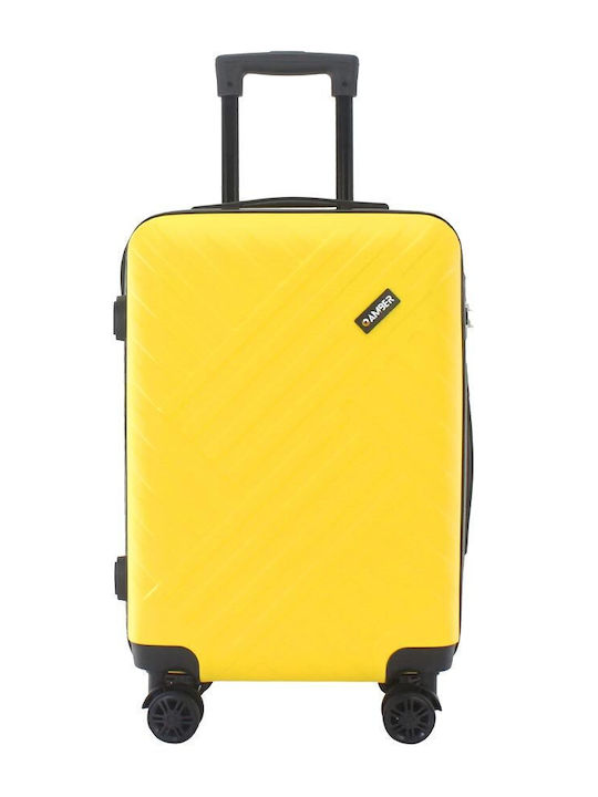 Amber AM1002 Medium Hard Yellow Suitcase with 4 Wheels Height 65cm