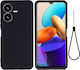 Soft Liquid Back Cover Σιλικόνης με Λουράκι Μαύρο (Vivo Y22S)