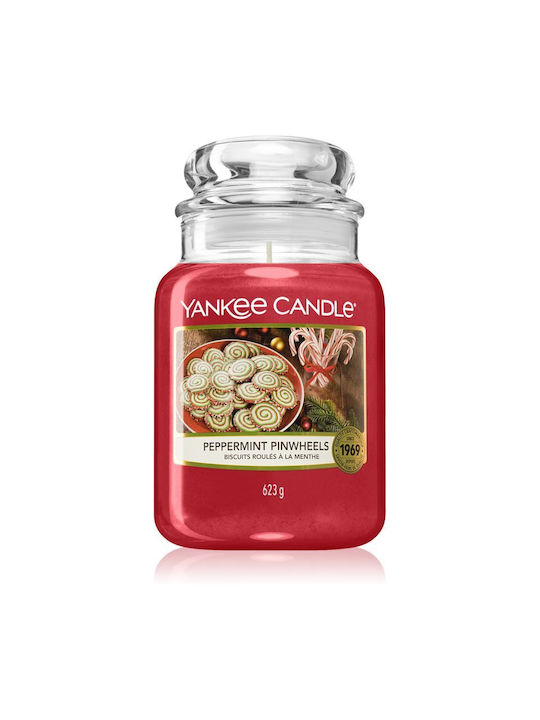 Yankee Candle Scented Candle Peppermint Pinwheels Jar Red 623gr 1pcs