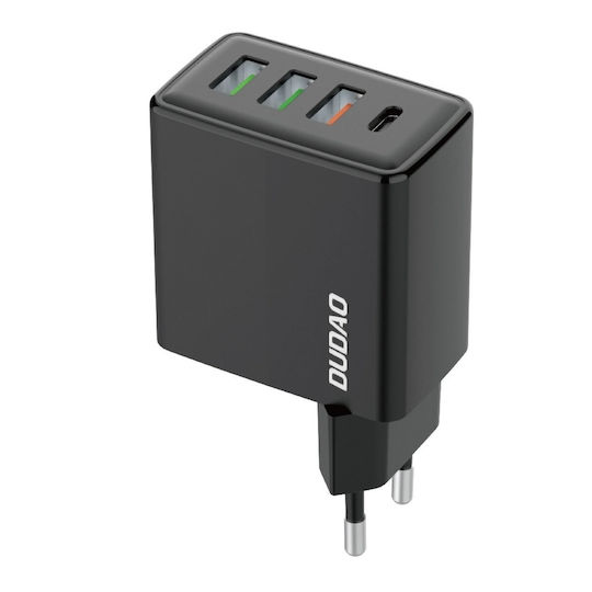 Dudao Wireless Charger with 3 USB-A Output Ports and USB-C Port 20W Power Delivery / Quick Charge 3.0 Black