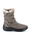 Synthetic Leather Snow Boots with Fur Brown