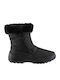 Snow Boots with Zipper & Fur Black
