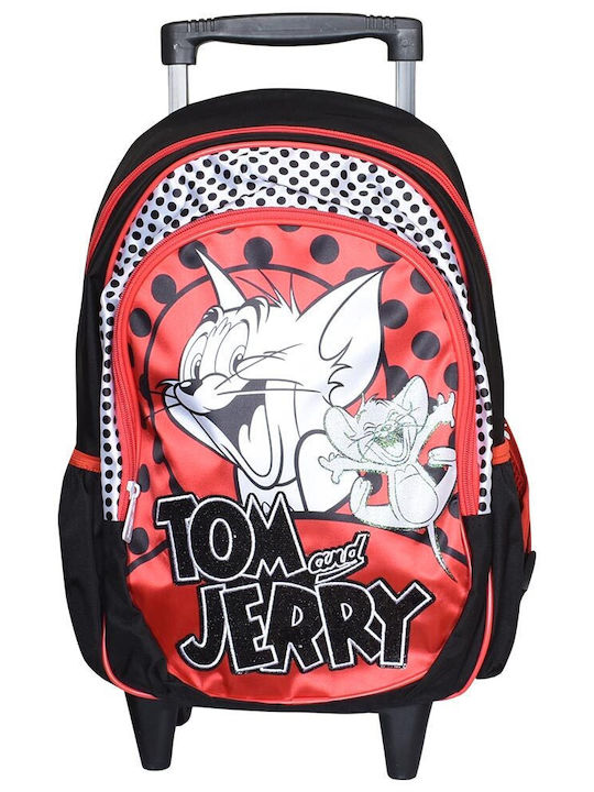 Sunce Tom & Jerry School Bag Backpack Elementary, Elementary Multicolour with Water Bottle Holder 16Liters