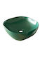 Ceramita Encore 40 Aufgesetztes Waschbecken Porzellan 41x41x14.5cm Green Matt