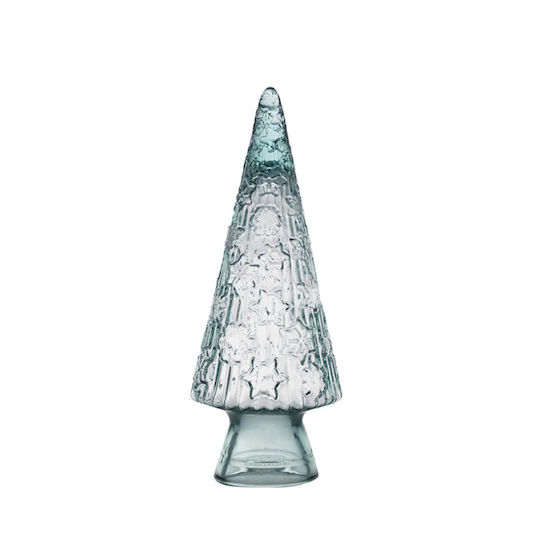 Christmas Decorative Illuminated Glass Tree 34cm Transparent