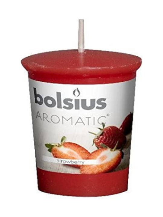 Bolsius Scented Candle with Scent Strawberry Red 1pcs