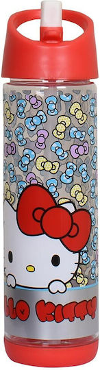 Sunce Hello Kitty Kinderflasche Hallo Kitty Kunststoff mit Strohhalm Rot 500ml