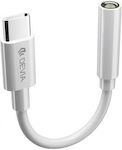 Devia Μετατροπέας USB-C male σε 3.5mm female Λευκό (DEVEC608W)