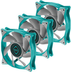 Iceberg Thermal IceGALE Xtra 120mm 4-Pin PWM Case Fan Teal 3-pack