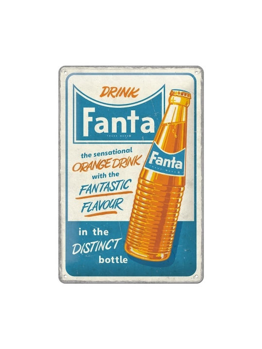 Nostalgic Art 3D Wall Decor Sign Fanta Handmade Orange Made of Metal 20x30cm