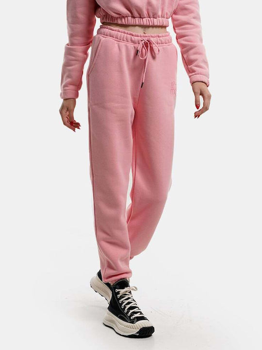 Talie înaltă Pantaloni de Trening cu elastic Roz
